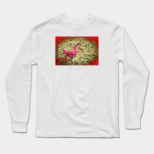 Chicken pink black comb / Swiss Artwork Photography Long Sleeve T-Shirt